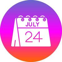 24th of July Glyph Gradient Circle Icon vector