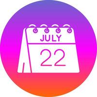 22nd of July Glyph Gradient Circle Icon vector