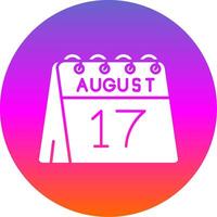 17th of August Glyph Gradient Circle Icon vector