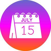 15th of July Glyph Gradient Circle Icon vector