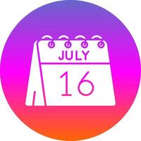 16th of July Glyph Gradient Circle Icon vector