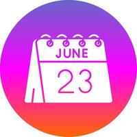 23rd of June Glyph Gradient Circle Icon vector