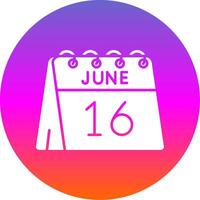 16th of June Glyph Gradient Circle Icon vector