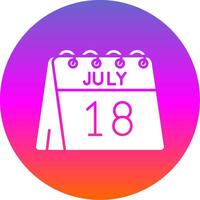 18th of July Glyph Gradient Circle Icon vector