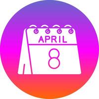 8th of April Glyph Gradient Circle Icon vector