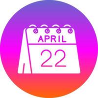 22nd of April Glyph Gradient Circle Icon vector