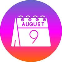 9th of August Glyph Gradient Circle Icon vector