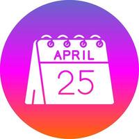 25th of April Glyph Gradient Circle Icon vector