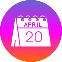 20th of April Glyph Gradient Circle Icon vector