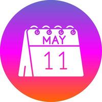 11th of May Glyph Gradient Circle Icon vector