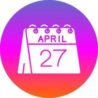 27th of April Glyph Gradient Circle Icon vector