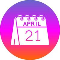 21st of April Glyph Gradient Circle Icon vector