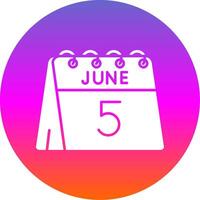 5th of June Glyph Gradient Circle Icon vector