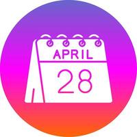 28th of April Glyph Gradient Circle Icon vector