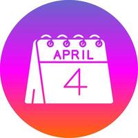 4th of April Glyph Gradient Circle Icon vector