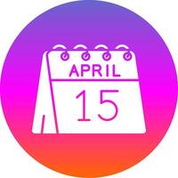 15th of April Glyph Gradient Circle Icon vector