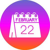 22nd of February Glyph Gradient Circle Icon vector