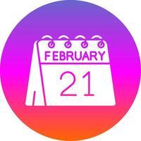 21st of February Glyph Gradient Circle Icon vector