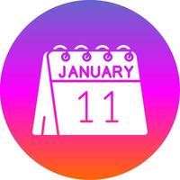 11th of January Glyph Gradient Circle Icon vector