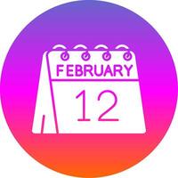 12th of February Glyph Gradient Circle Icon vector