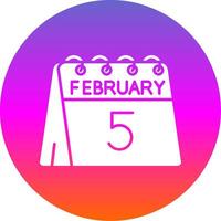 5th of February Glyph Gradient Circle Icon vector