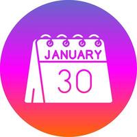 30th of January Glyph Gradient Circle Icon vector