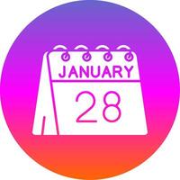 28th of January Glyph Gradient Circle Icon vector