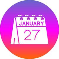 27th of January Glyph Gradient Circle Icon vector