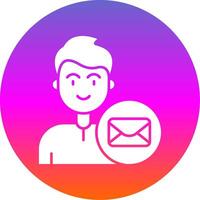 Email Glyph Gradient Circle Icon vector