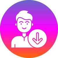 Down Glyph Gradient Circle Icon vector