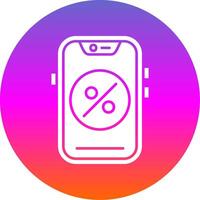 Percentage Glyph Gradient Circle Icon vector