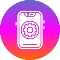 Settings Glyph Gradient Circle Icon vector