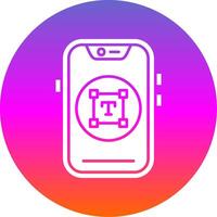 Type Glyph Gradient Circle Icon vector