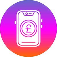 Pound Glyph Gradient Circle Icon vector