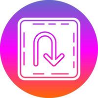 U turn Glyph Gradient Circle Icon vector