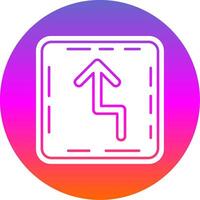 Zigzag Glyph Gradient Circle Icon vector