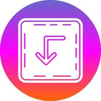 Turn down Glyph Gradient Circle Icon vector