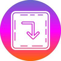 Turn down Glyph Gradient Circle Icon vector