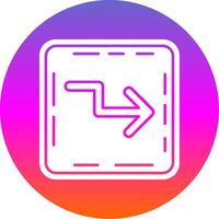 Zigzag Glyph Gradient Circle Icon vector