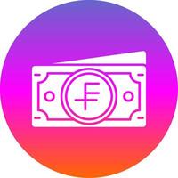 Swiss franc Glyph Gradient Circle Icon vector