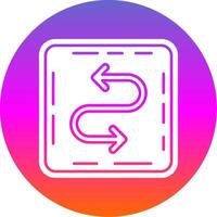 Zigzag Glyph Gradient Circle Icon vector