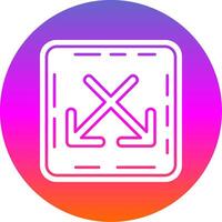 Intersect Glyph Gradient Circle Icon vector