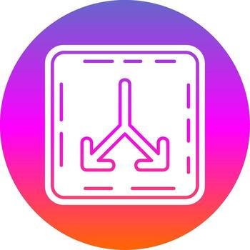 división glifo degradado circulo icono vector