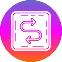 Zigzag Glyph Gradient Circle Icon vector