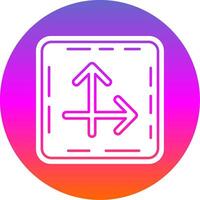 Intersect Glyph Gradient Circle Icon vector