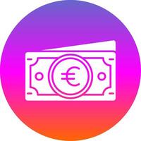 Euro Glyph Gradient Circle Icon vector