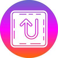 U turn Glyph Gradient Circle Icon vector