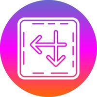 Intersect Glyph Gradient Circle Icon vector