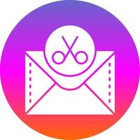 Scissor Glyph Gradient Circle Icon vector