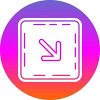 Down right arrow Glyph Gradient Circle Icon vector